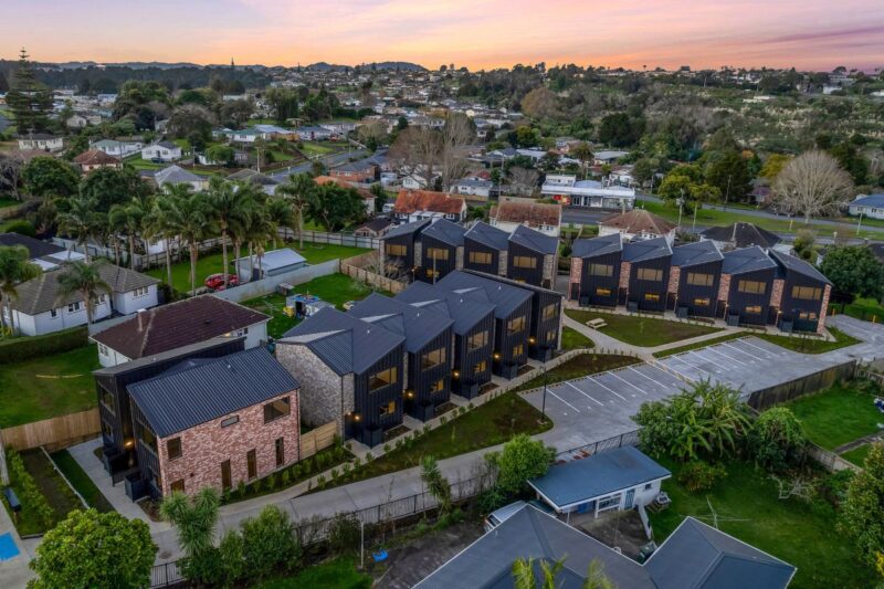 Ariel view of housing.