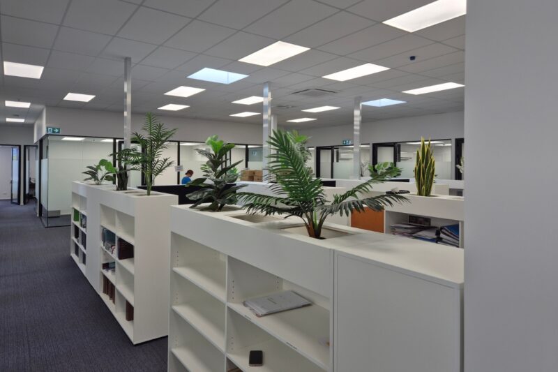 Inside the commercial office.